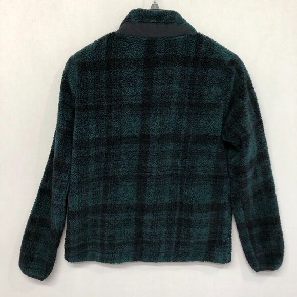 Eddie Bauer Women 1/4 Snap Button Fleece Sweater Size Medium Green Plaid B286 -9 - Picture 15 of 15